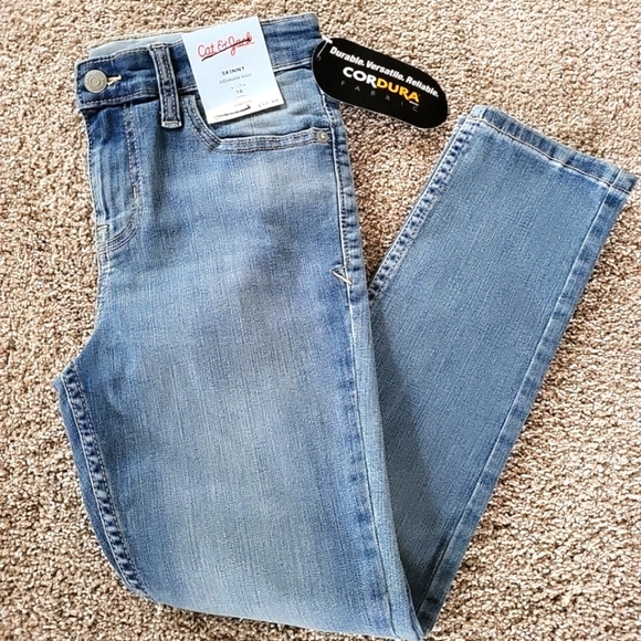 Cat & Jack Girls Sz 10 Medium Wash Skinny Jean Adjustable Waist Stretch NWT - Picture 1 of 9